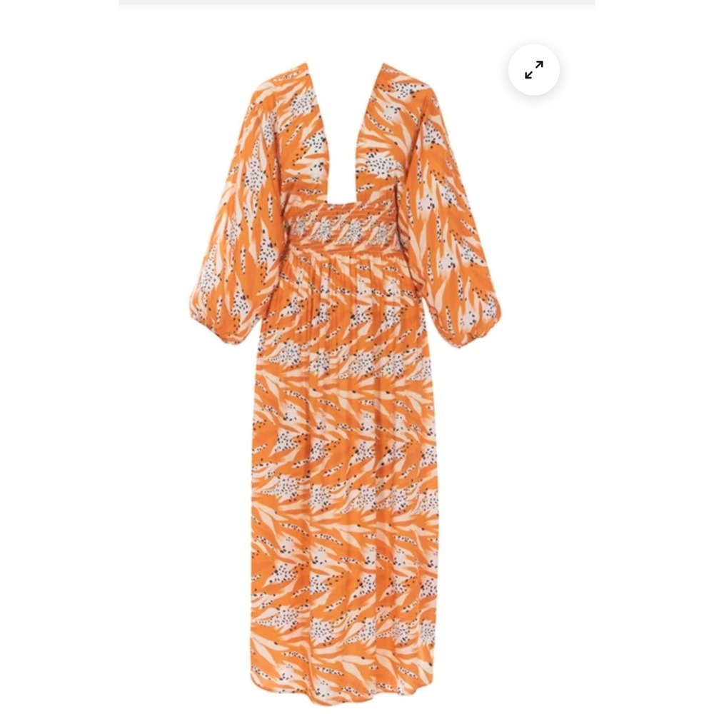 BeachCult Abstract Tiger Olivia Maxi Dress Women Size S Orange CapeTown Designer
